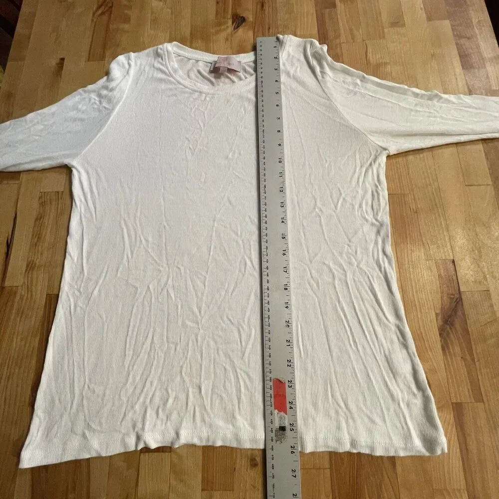 Laurie Felt Top Ribbed Long Sleeve Pullover Shirt Womens M‎